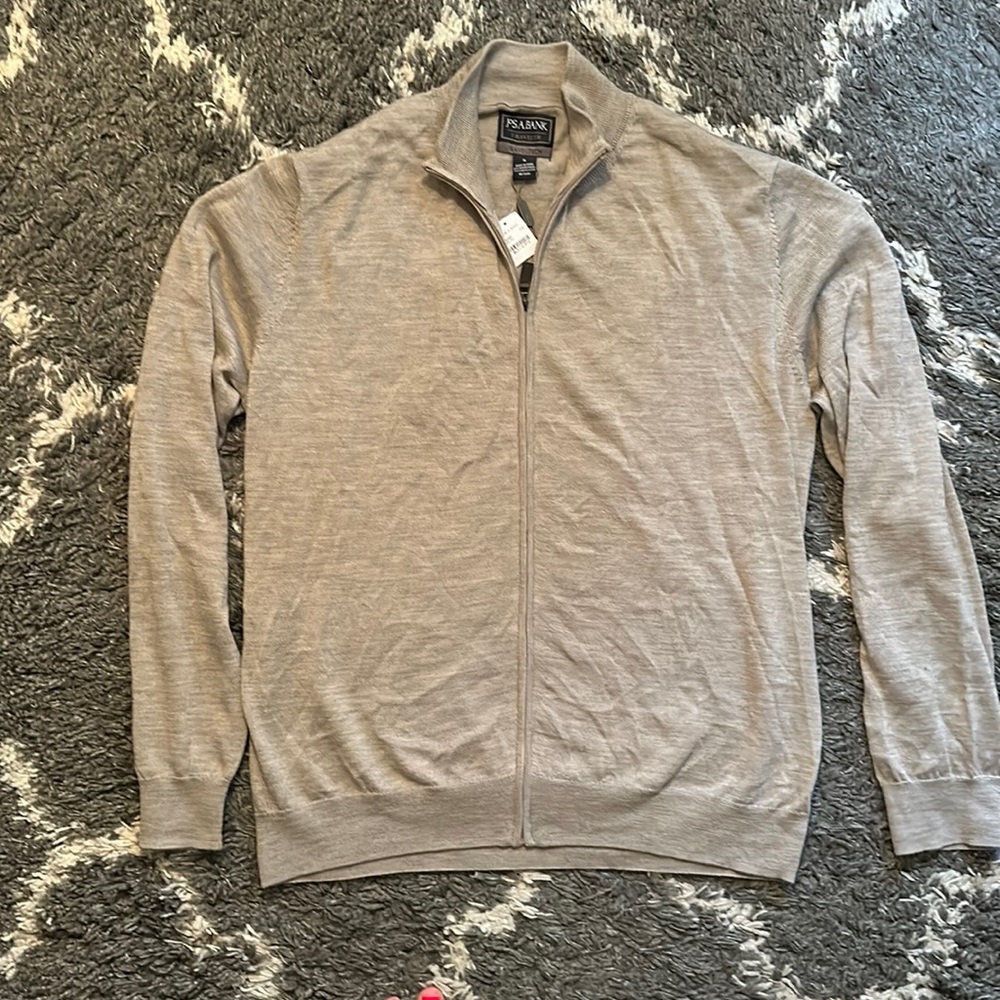 Jos A Bank full zip cotton sweater